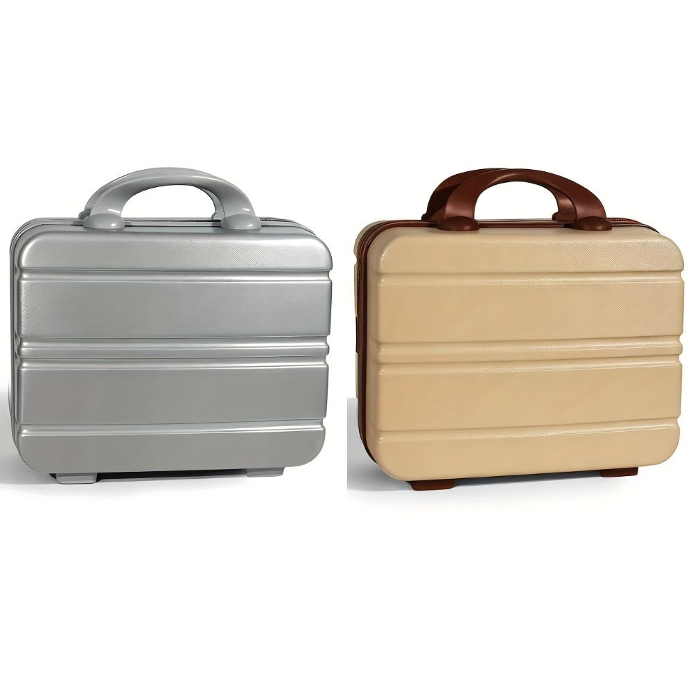 Portable Makeup Travel Case Hand Luggage, Pressure-proof Carrying Makeup Case Suitcase with Elastic Band, Small Hard Shell Cosmetic Case for Travel Camping.The Choice for Elegant Women