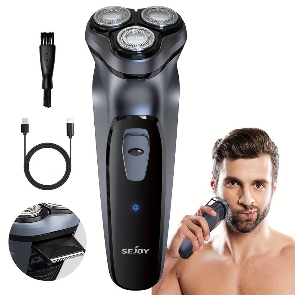 Sejoy Electric Razor for Men, Mens Electric Shavers, Rechargeable Electric Razor Shaving Machines, with Pop-up Trimmer, 1 Hour Fast Charging, 3D Floating Head, LCD Power Indicator.