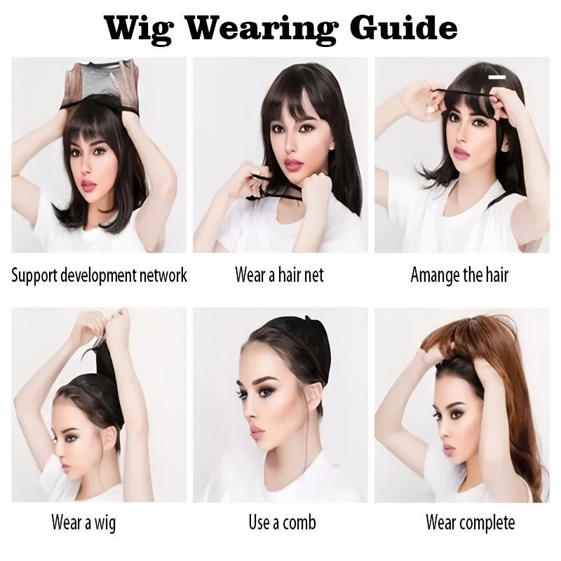 20 Inches Ladies Gradient Platinum Blonde Layered Chemical Fiber Wig, Daily Travel, Party, Easter, Music Festival And Other Various Occasions to Wear, Free Hairnet