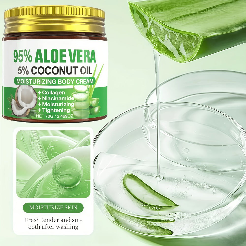 Aloe Collagen Firming Moisturizing Face Cream 2-Pack - Hyaluronic Acid & Coconut Oil Deep Hydrating Skin Care for Dry Skin, Anti-Aging Tightening Cream for All Skin Types, Women's Daily Moisturizer