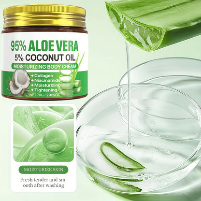 Aloe Collagen Firming Moisturizing Face Cream 2-Pack - Hyaluronic Acid & Coconut Oil Deep Hydrating Skin Care for Dry Skin, Anti-Aging Tightening Cream for All Skin Types, Women's Daily Moisturizer