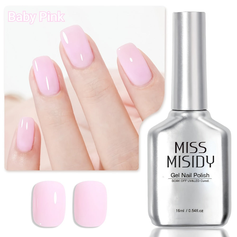 MISS MISIDY 0.54Oz Pink Gel for Nail Polish, 16Ml Soak Off Light Gel Polish for Nail Art at Home