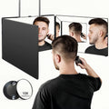 360 Viewing Angle Self Hair Cutting Mirror, Clear Anti-Fog HD Glass, Easy to Use, Height Adjustable, Portable, Plastic Frame, Good Choice for Gifts