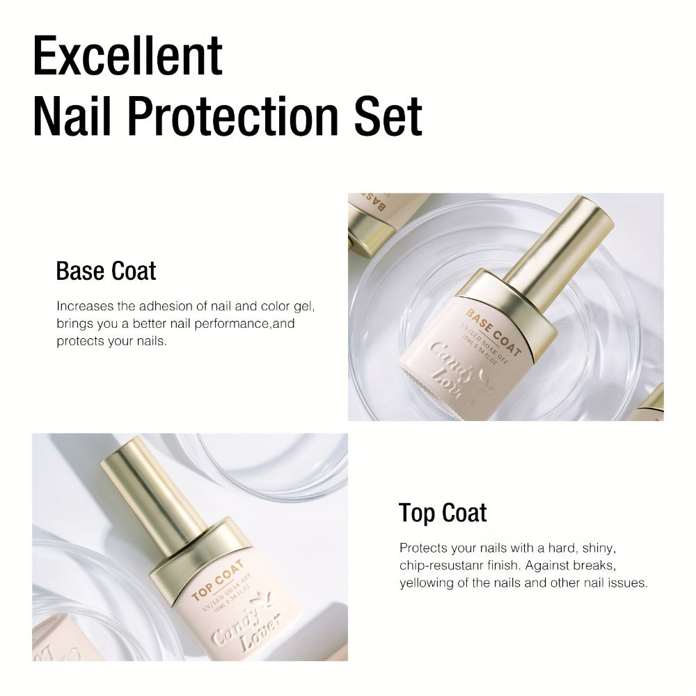 Nail Dehydrator & Primer Kit - Nail Prep Dehydrator, Bonding Primer, Gel Base Coat & Top Coat Set for Long-Lasting Gel Nail Polish, Home DIY & Salon Use