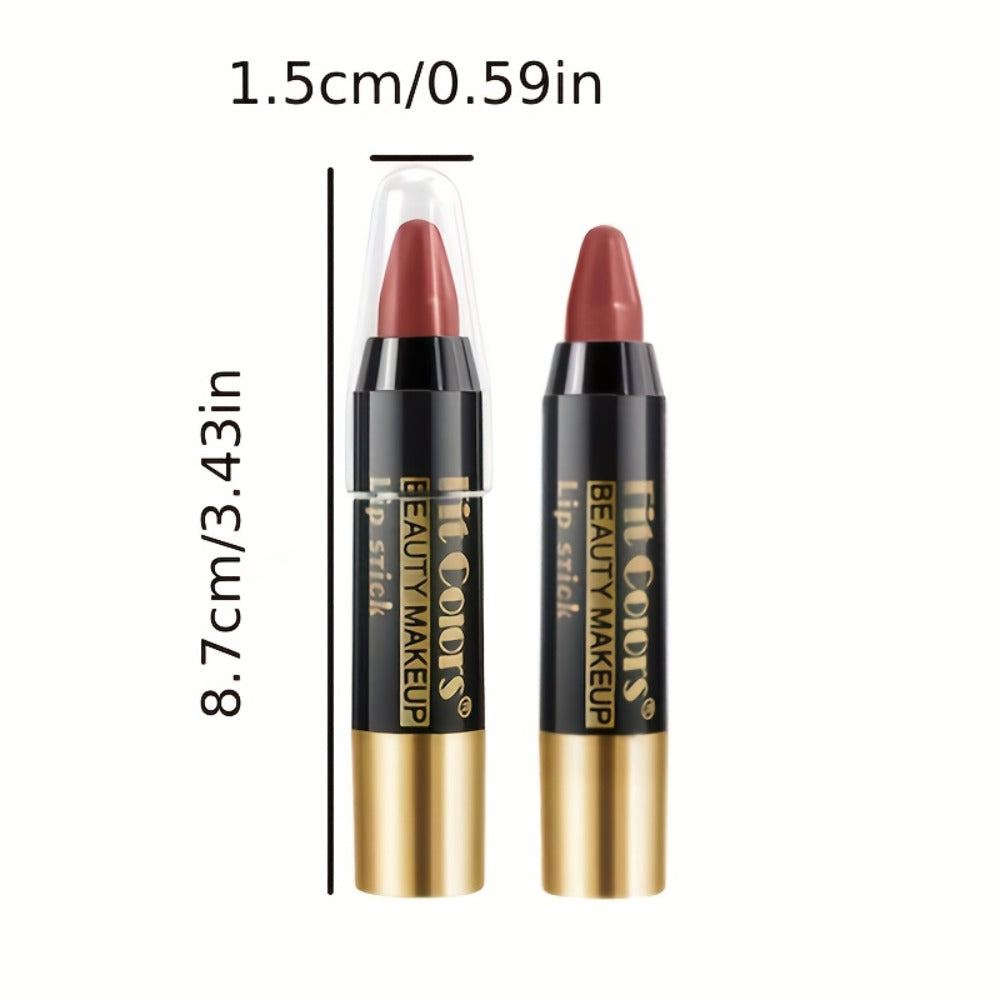 Crayon Lipstick Set 6 Pack Glossy Moisturizing Lip Color – Long-Lasting Nourishing Formula, Easy Apply Lip Crayon for Women & Girls, All Skin Types, Versatile Shades for Everyday & Date Night