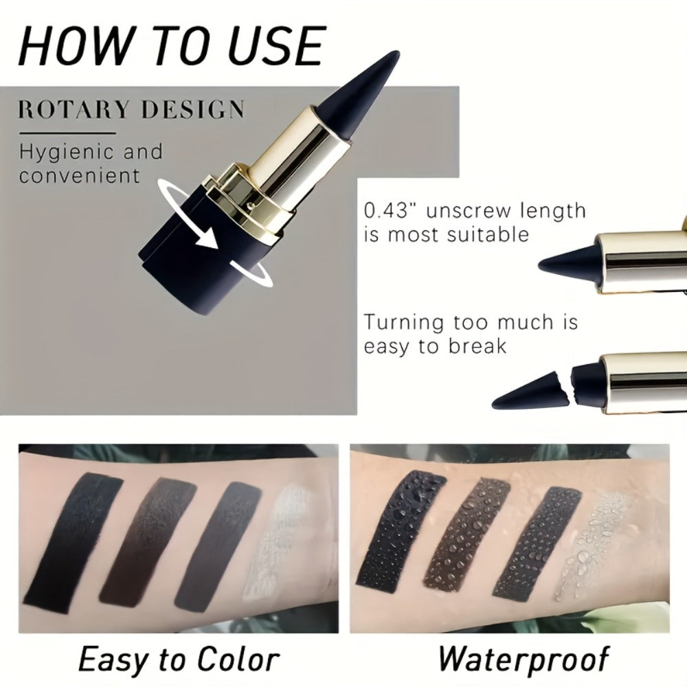 Eyeliner Gel Stick 2/4PCS 24-Hour Long-Lasting Waterproof Matte Fast-Drying Non-Smudge Eye & Lip Liner with Brush for Everyday Party Makeup