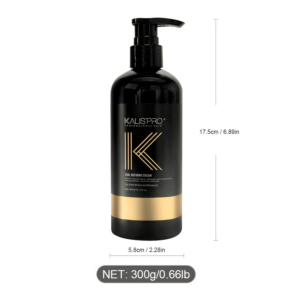 300ml/ 10.14oz Curl Styling Cream, Enhances Curls, Moisturizes, Controls Frizz, Long-lasting, Non-irritating to The Scalp, Suitable for Curly Hair Serum, for Both Men And Women, Antistatic Curly Hair Products