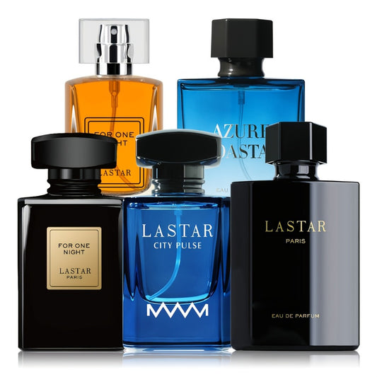 LASTAR Men' 5-Scents Pheromone Perfume Cologne - Long-Lasting Arabian Fragrance with Oriental Woody Aquatic Floral Scent Suitable for Daily Use & Special Occasions, Ideal Gift for Dates, Anniversaries, Birthdays (1.86oz/1.69oz EDP)
