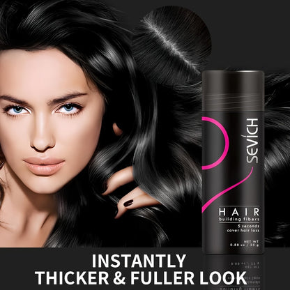 Hair Fibers for Thinning Hair — 3-Piece Kit with Spray Pump & Optimizer, Instant Thickening Powder for Hair & Beard, Rosemary Formula, All Hair Types, 8 Colors Available