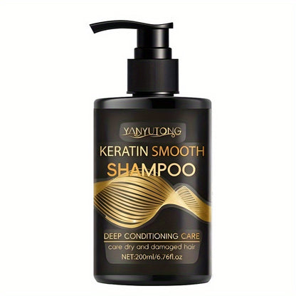 Keratin Shampoo & Conditioner Hair Care Set Moisturizes Scalp Repairs Breakage Splits for Color-Treated Heat Damaged Hair All Hair Types 200ml Each