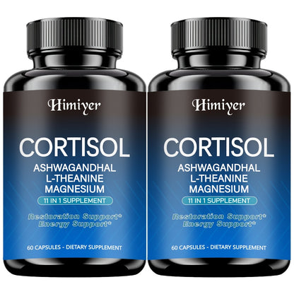 Cortisol Balance Supplement 60 Capsules 11-in-1 Hormone Balancing Stress Relief with Ashwagandha Rhodiola Rosea Theanine Magnesium for Women