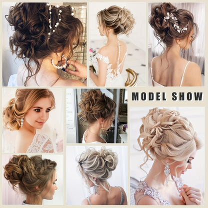 Messy Bun Hairpiece Claw Clip Curly Wavy Synthetic Hair Extension Updo for Women 6 Inch Multi-Color Easy Style No Heat Instant Bun Hair Piece