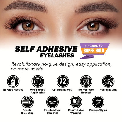 Pre-Glued Eyelash Clusters 156 Pcs — Invisible 2-Strip Tape Self Adhesive Lashes, No Glue Needed No Sticky Residue, Volume Mixed Longer-Lasting DIY Cluster Lash Extensions for Women