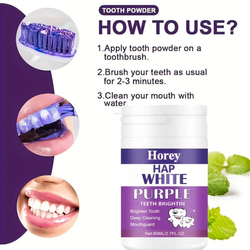 Teeth Powder, BPA-free And Alcohol-free Teeth Polishing Powder, Deep Cleans, Removes Odors And Whitens Teeth By Brushing Teeth Program Gentle And Non-irritating