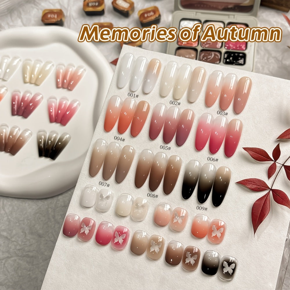 Gel Nail Polish Set 9 Colors - Multicolor Gradient Nail Art Kit, Mini 9-Grid Collection for Ombre & Patting Glue Designs, Long-Lasting UV LED Gel Polish for Salon & Christmas Holiday Nail Art Gifts