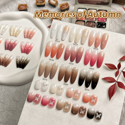 Ombre Gradient Gel Nail Polish Set 9 Colors 9-Grid Mini Collection - Patting Glue Nail Art Long Lasting UV LED Soak Off Multicolor Palette for Salon & Home DIY Manicure Christmas Holiday Gift Women
