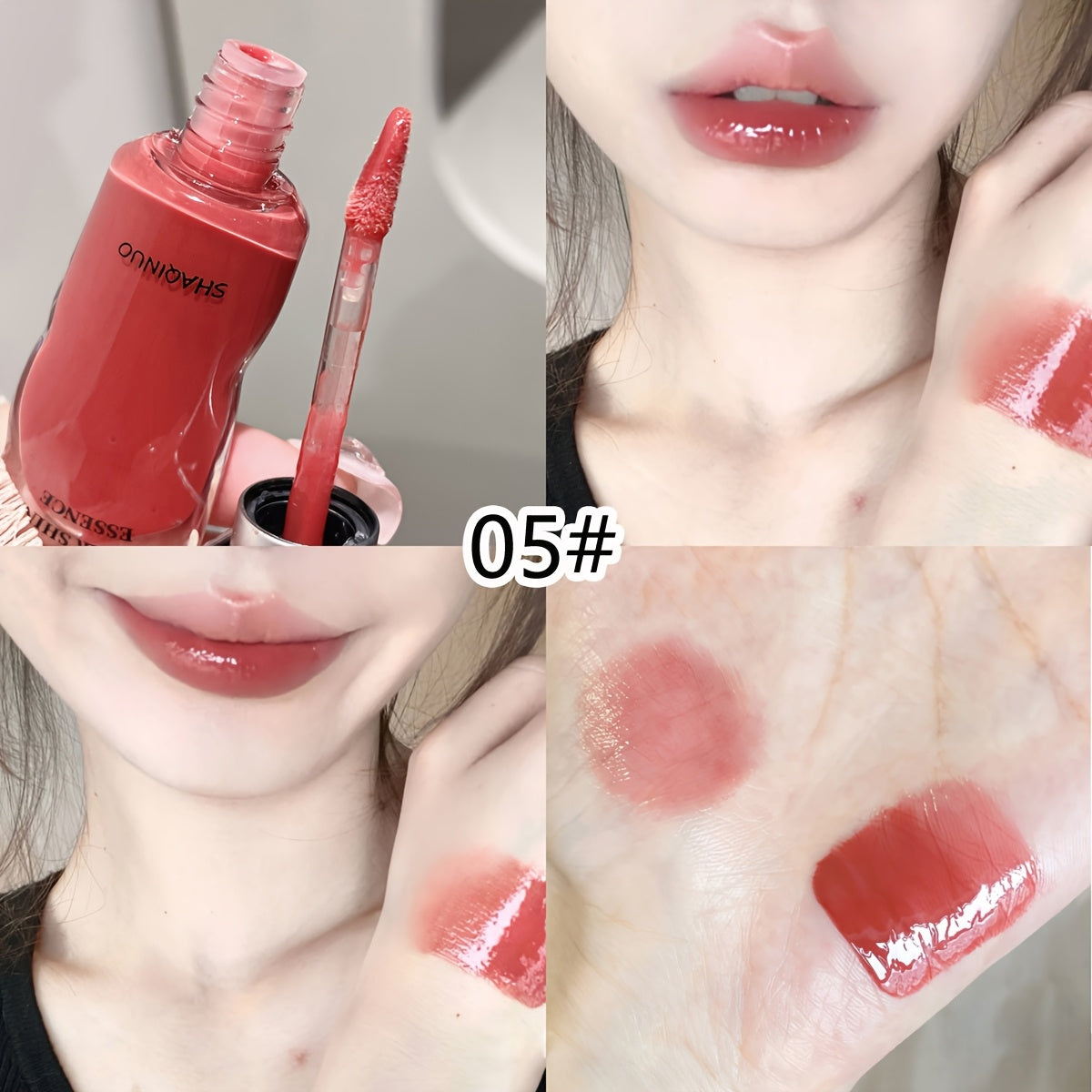 5pcs, Water Glow Essence Lip Gloss, Lightweight And Luminous Lip Gloss And Radiant, Jelly-Like Glass Lips, Mirror-Like Lip Shine, Comfortable And Non-Sticky, Moisturizing Lip Glaze, Holiday Gifts for Halloween, Christmas