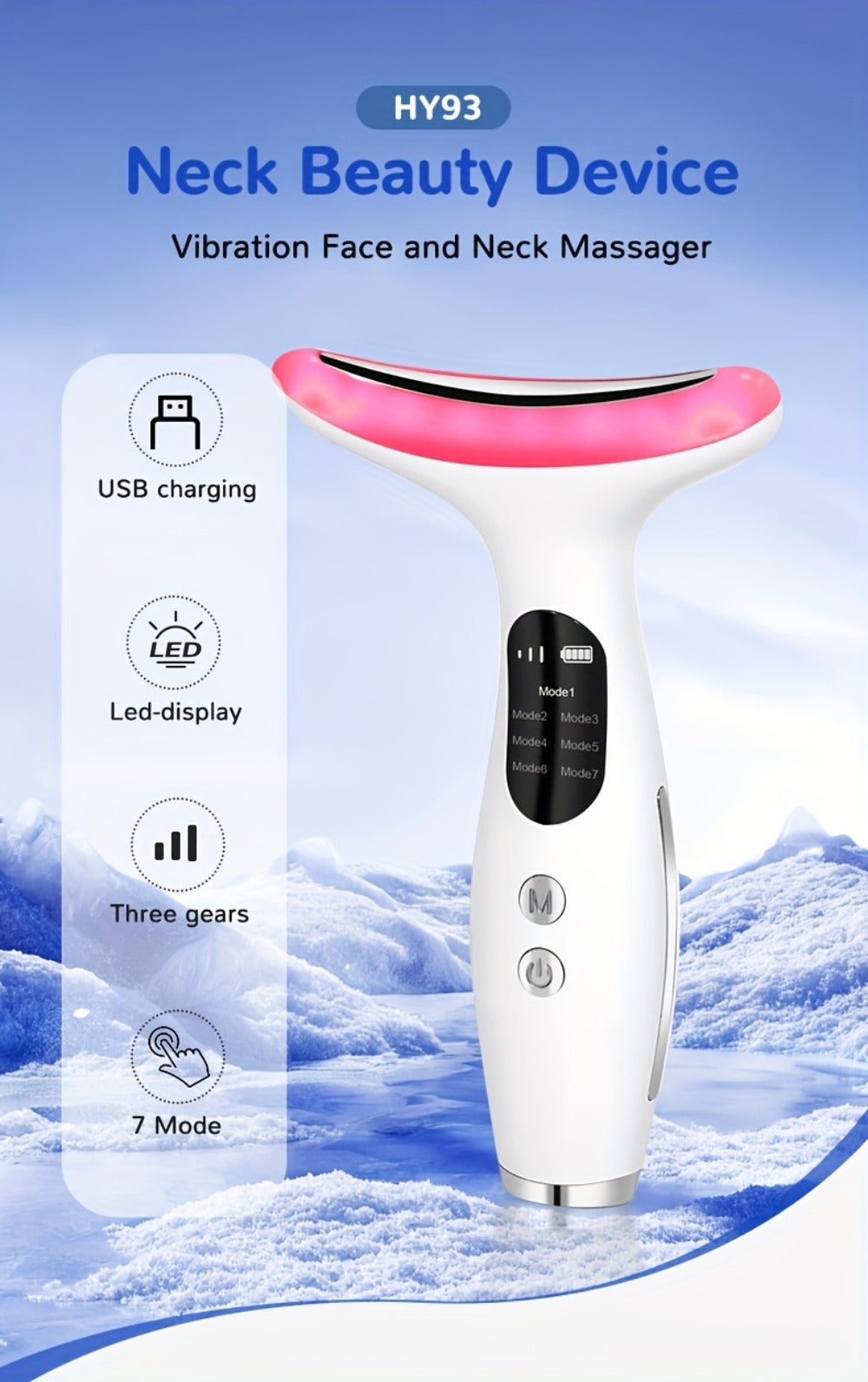 Rechargeable Vibrating Massager, Suitable for Face and Neck - USB Charging, Lithium Battery, Adjustable Strength Skincare Tool, Ideal Gift for Women, Neck Massage Device, Modern Beauty Equipment, Durable Skincare Device, Vibrating Face Massager, Eye Massa