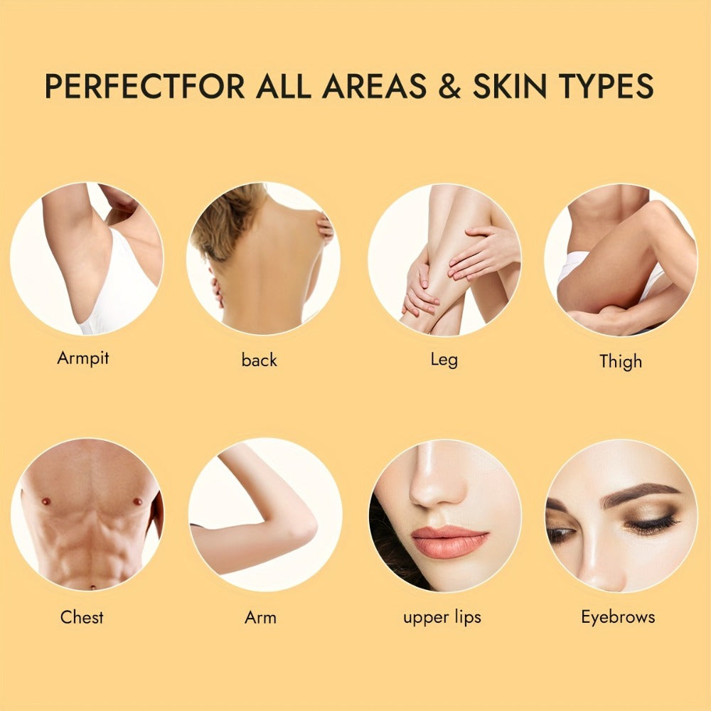 WAXKISS 300G Lemon Sugar Wax Hair Removal Soft Wax Beeswax Hair Removal Kit New Formula Is Gentle And Non-Irritating, Precise Hair Removal Without Residue, (1 Can Of Soft Wax, 12pcs Of Hair Removal Paper, 2 Wax Sticks)