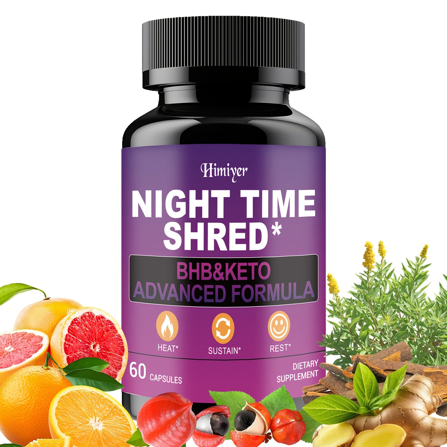 Night Time Fat Burner for Women — Shred Mask with Caffeine, Goji Berries & Dandelion Root | Supports Metabolism, Sleep & Antioxidant Defense | Women's Capsules | 1 or 3 Pack