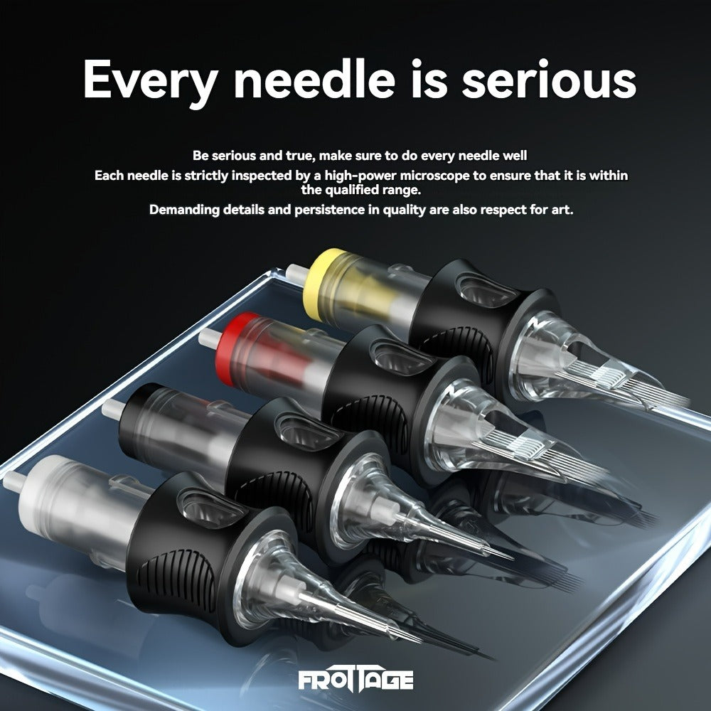 Tattoo Cartridge Needles Integrated Set High Transparency Tips Stable Assembly Round Liner Shader Curved Magnum M1 for Artists & Beginners 26 Sizes RL RS CM
