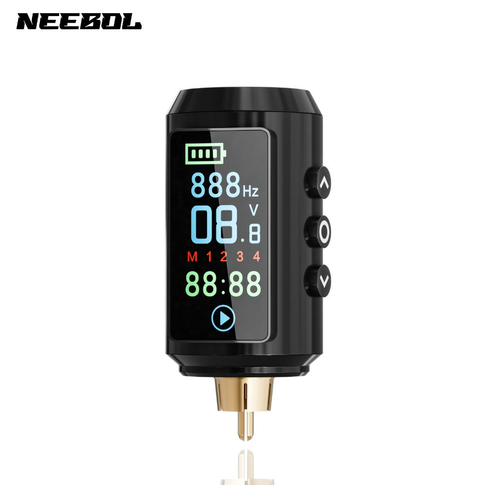 Wireless Tattoo Battery Power Supply with Color Screen - 1600mAh Cordless Tattoo Power Supply, 4 Memory Modes, RCA Connector, USB Rechargeable for Tattoo Gun, Beginners & Artists P7