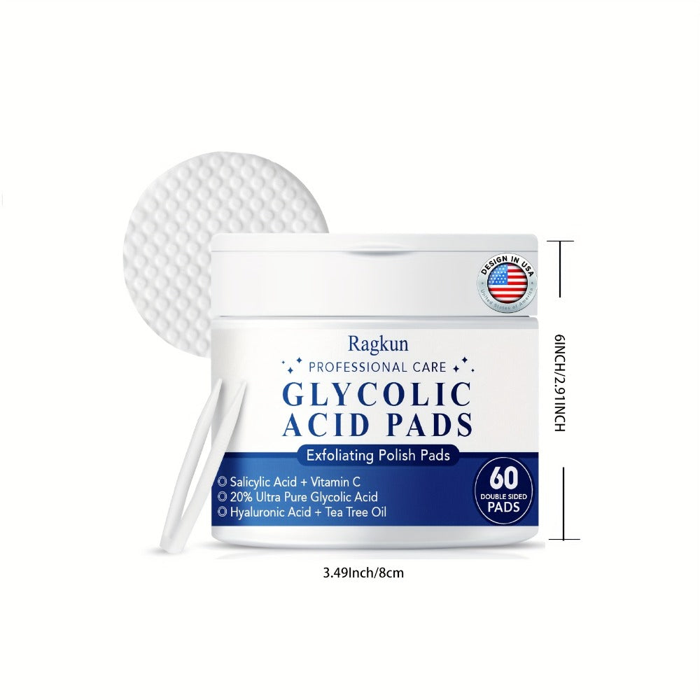 Exfoliating Face Pads 60 Counts Toner Pads with Vitamin C And Tea Tree Oil, Deep Cleanse, Reduce Dark Spots And Brighten Skin