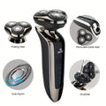5-In-1 Electric Razor for Men, Rechargeable 3D Rotary Shaver, Electric Shaving Machine, Beard Trimmer, Nose Hair Trimmer, Facial Cleaning Brush, Perfect Father'S Day Gift Fordad, Husband, Boyfriend