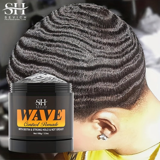 360° Wavy Frizz Control Pomade Sevich Strong Hold Wave Pomade, Perfect For All Hair Types, Ideal For Dreads, Locks & Twists, Moisturizing Formula