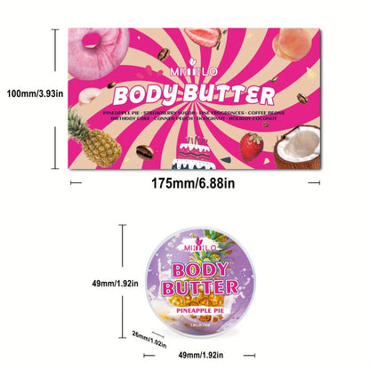 Body Glaze Lotion Set 8pcs Fruity Fragrance Pineapple Coconut Strawberry Coffee 8 Scents Non-Greasy All-Day Moisturizing Travel Size Body Moisturizer for All Skin