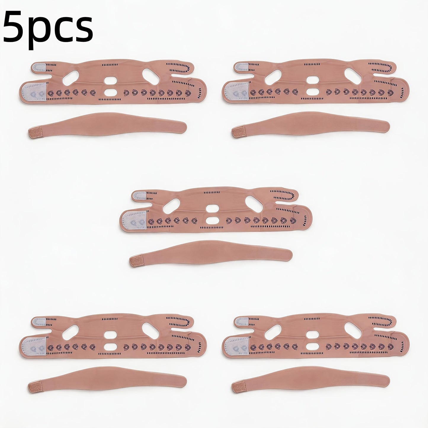 V-Line Face Lift Belt 5-Pack Facial Contouring Lifting Mask Forehead Lift Band Nasolabial Fold Slimming Bandage Day Night Use Unisex