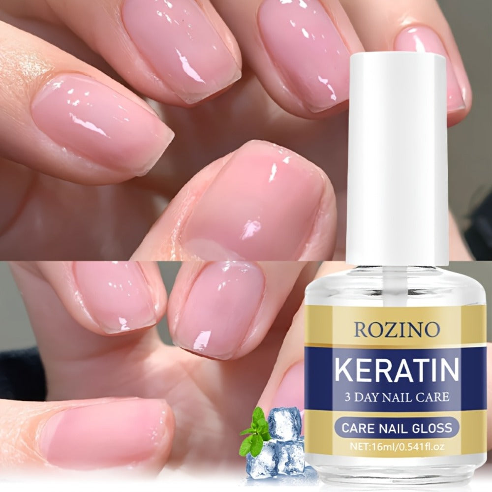 [Keratin Nail Polish] Rozino Keratin Nail Polish Suitable for, Dry & Brittle Nails - Strengthener with Aloe Vera & Lavender, Moisturizing Polish for Instant Hydration, Natural Nail Care for Hands & Fingernails, /Korean Skincare Formula