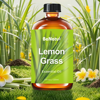 Essential Oil Set 4.06 oz — Frankincense, Lemon, Lemongrass & Rosemary Pure Essential Oils for Massage, Bath, Hair, Skin & Nail Care, Aromatherapy Gift for Women, Mother’s Day Gift