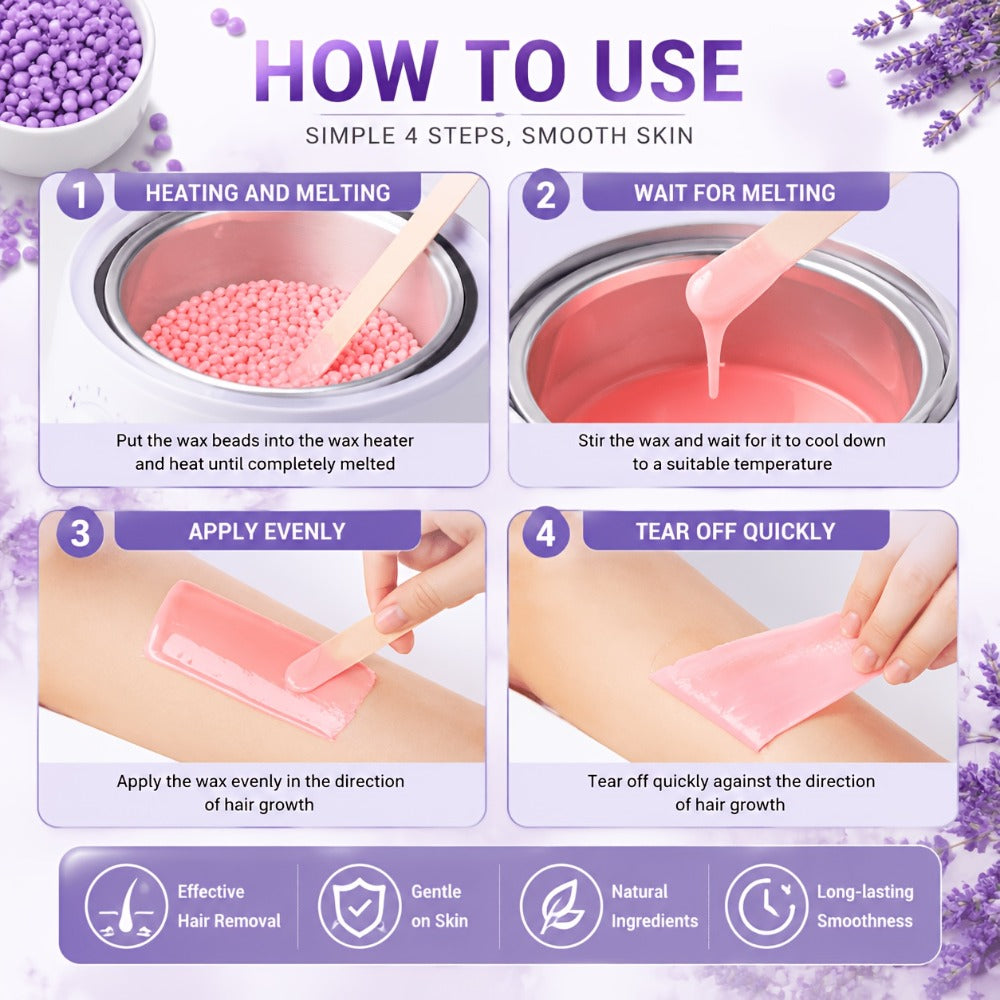 Hair Removal Wax Beads, Professional Hard Wax Beads 1000G with 20 Applicators for Full Body, Gentle Wax Beads Hair Removal, Unisex, Christmas Gift for Men, Makeup