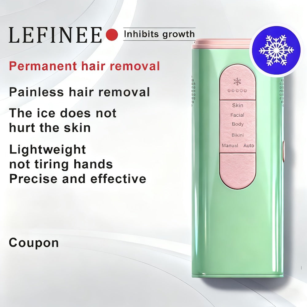 LEFINEE IPL Hair Removal Device Painless Home Use Permanent Hair Removal Multiple Energy Levels Suitable for Face, Legs, Underarms, And Bikini Line, Upgraded Version 999K Flashes Multiple Levels Portable Full Body Use Christmas Birthday Gift Unisex