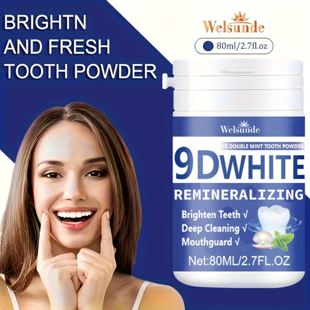 Hydroxyapatite Tooth Powder Remineralizing Whitening Deep Cleaning Mint Fresh Breath Oral Health Powder for Men Women 3pcs 80ml Each