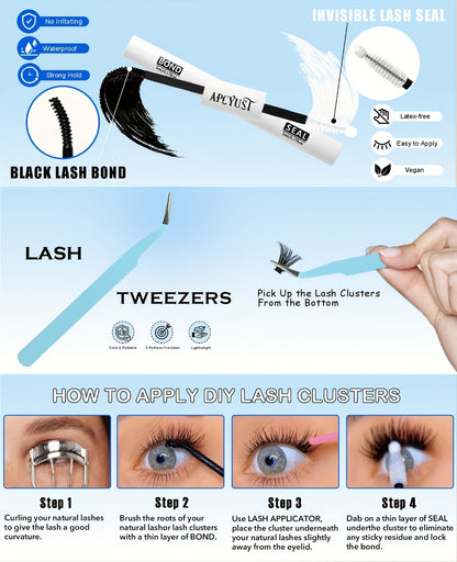 Fairy Lash Clusters Kit Spiky Wet Look Manga Anime C Curl Individual Spike Lashes 8mm-18mm Volume Natural Wispy DIY Eyelash Extensions
