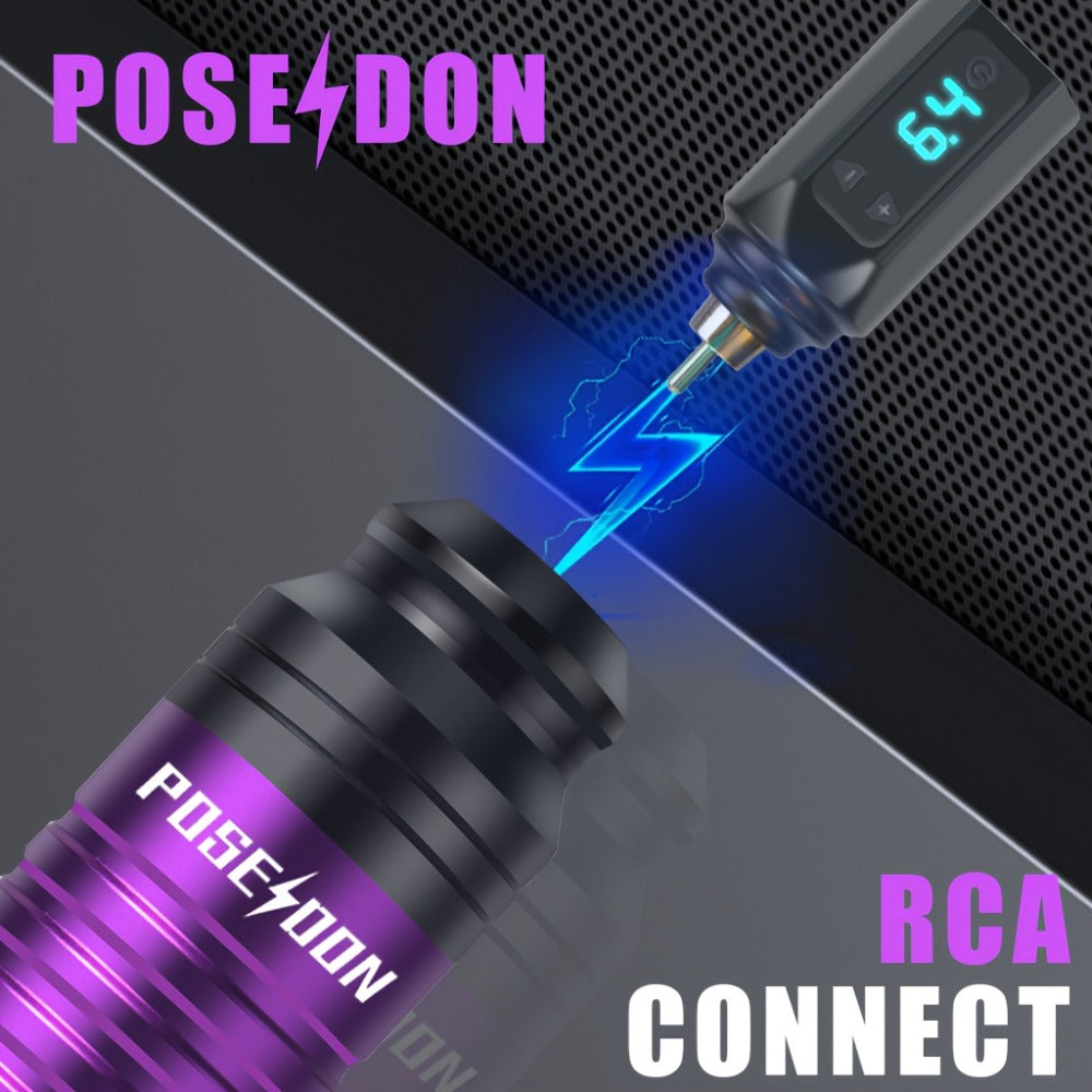 POSEIDON Tattoo Pen Kit - Wireless Tattoo Gun Kit, Tattoo Machine Kit With Tattoo Power Supply And 20pcs Tattoo Cartridge Needles, Complete Tattoo Kit Tattoo Supplies For Beginner