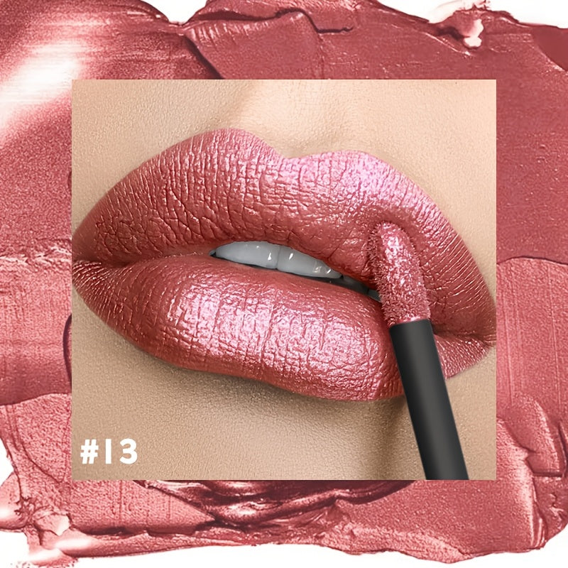 2025 new metallic gloss lip gloss,metallic lipstick，lip plumper， high gloss long-lasting non stick cup, portable party date style, daily glossy makeup, perfect gift choice for womendaily fri regalo  lip balm maquillaje para mujer halloween Christmas