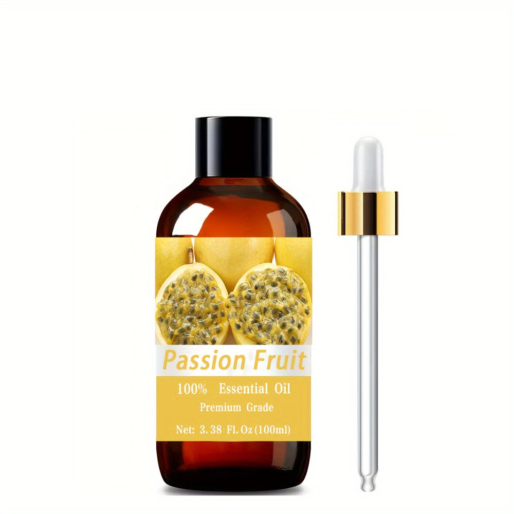 Passion Fruit Essential Oil, 3.38oz(100ml), 100% Pure & Natural Care Grade for Hair & Skin Care, Massage, Moisturizing Massage Essential Oil for Men & Women, Meditation Gift, Perfect Christmas Gift