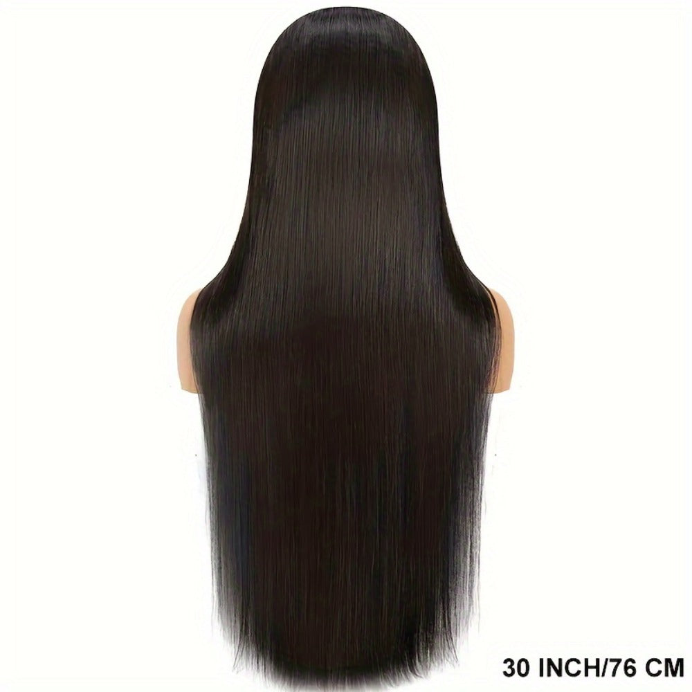 Wear and Go Wig Human Hair 4x4 HD Lace Closure — Glueless, Pre-Plucked, 200% Density, Straight, Pre-Cut Lace, Ready to Wear Wig for Women, Natural Black, 16–36 Inch