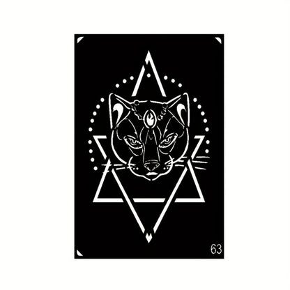Tattoo Stencil Kit Reusable | Airbrush Temporary Tattoo Stencils for Adults & Kids | Whale Dolphin Cat Deer Wing Crown Cross Moon Sun Designs | Beach Festival Party Body Art Set