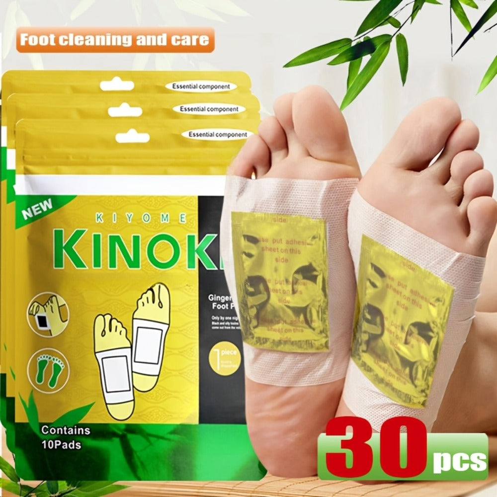 30/40/150 Deep Cleaning And Care Foot Patches - Green Natural Bamboo Vinegar Ginger Powder Plant Ingredients, Enhance Cleaning And Moisturizing Effects, Foot Massage Pad After Foot Bath - Home Portable Foot Scrubbing And Health Care