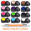 3D 4D Sculpture Gel Nail Art Kit 12 Colors with Carving Pen — Non-Sticky Soak-Off Nail Sculpting Gel Firm Texture for 3D Nail Designs Flowers Leaves Extensions DIY & Salon Manicure