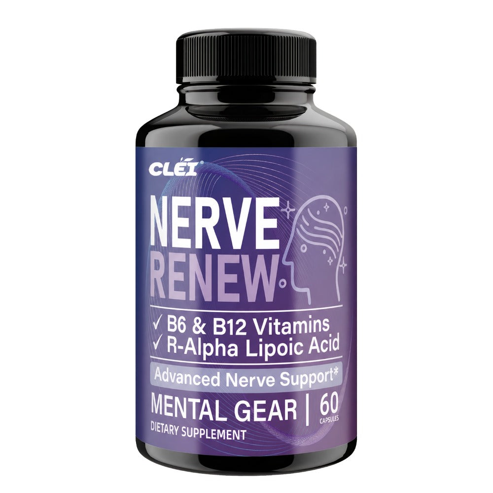 NERVE RENEW CAPSULES. Healthy, Natural. Vitamin B Complex, R-Alpha Lipoic Acid, Sports Health, Neuro Botanical Blend, Antioxidant. Enioy A Healthy Lifestyle And Travel. For Office Workers - 60 Caps