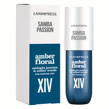 Perfume Mist for Women Samba Passion 3oz Amber Floral Body Hair Fragrance Spray Long Lasting Travel Size Daily Wear Date Night Gift for Her
