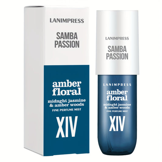 3.0 FL OZ NEW Look Samba Passion Body & Hair Fine Perfume Mist With Amber Floral Notes Perfect For Halloween Christmas Valentine'S Day Gift Or Everyday Wear For The Modern Lady Travel Size Long Lasting Perfume Spray