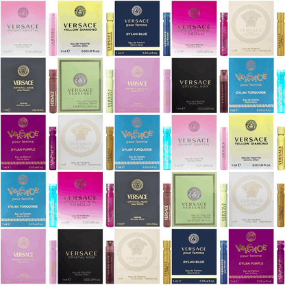Versace Designer Fragrance Sampler Set for Women 5pcs 1ml Each Random Selection Luxury Perfume Discovery Kit Mini Cologne Trial Size Gift for Her