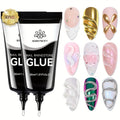 BORN PRETTY Nail Rhinestone Glue 1.01oz 2pcs Gel Nail Glue for Nail Charm 3D Nails Bling Gel for Decoration Nails Gems Nail Supplies