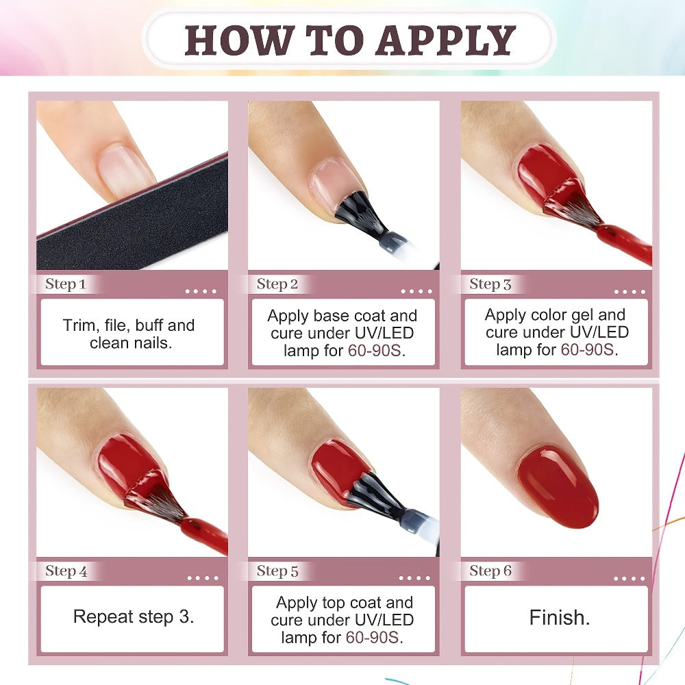 36pcs PC5 Gel Nail Polish Set - 32 Colors Gel Polish Kit Base Coat Glossy Matte And Glitter Top Coat Nail Polish Set Green Blue Red Pink Collection Gifts for Women